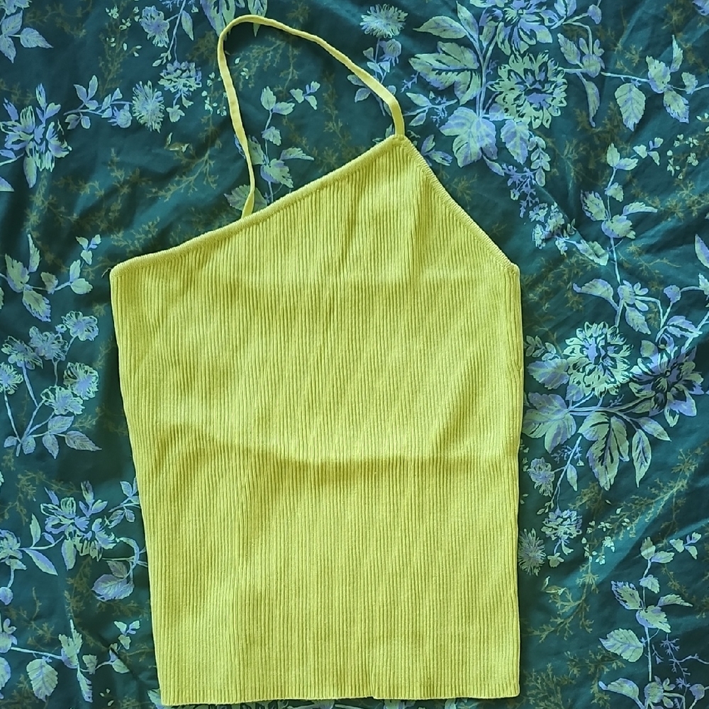 Zara Neon Yellow Ribbed Camisole Top